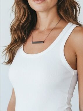 French Connection Gunmetal Horizontal Bar Necklace